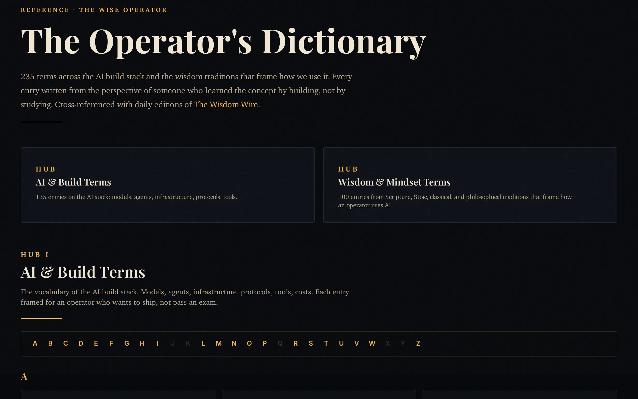 The Wise Operator: The dictionary
