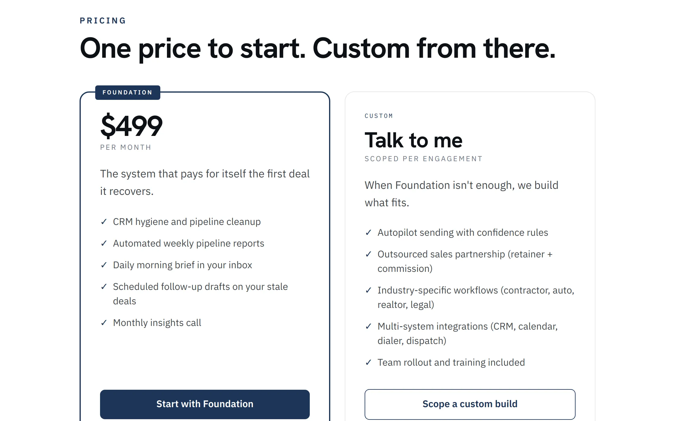 RevOps sandbox: Pricing