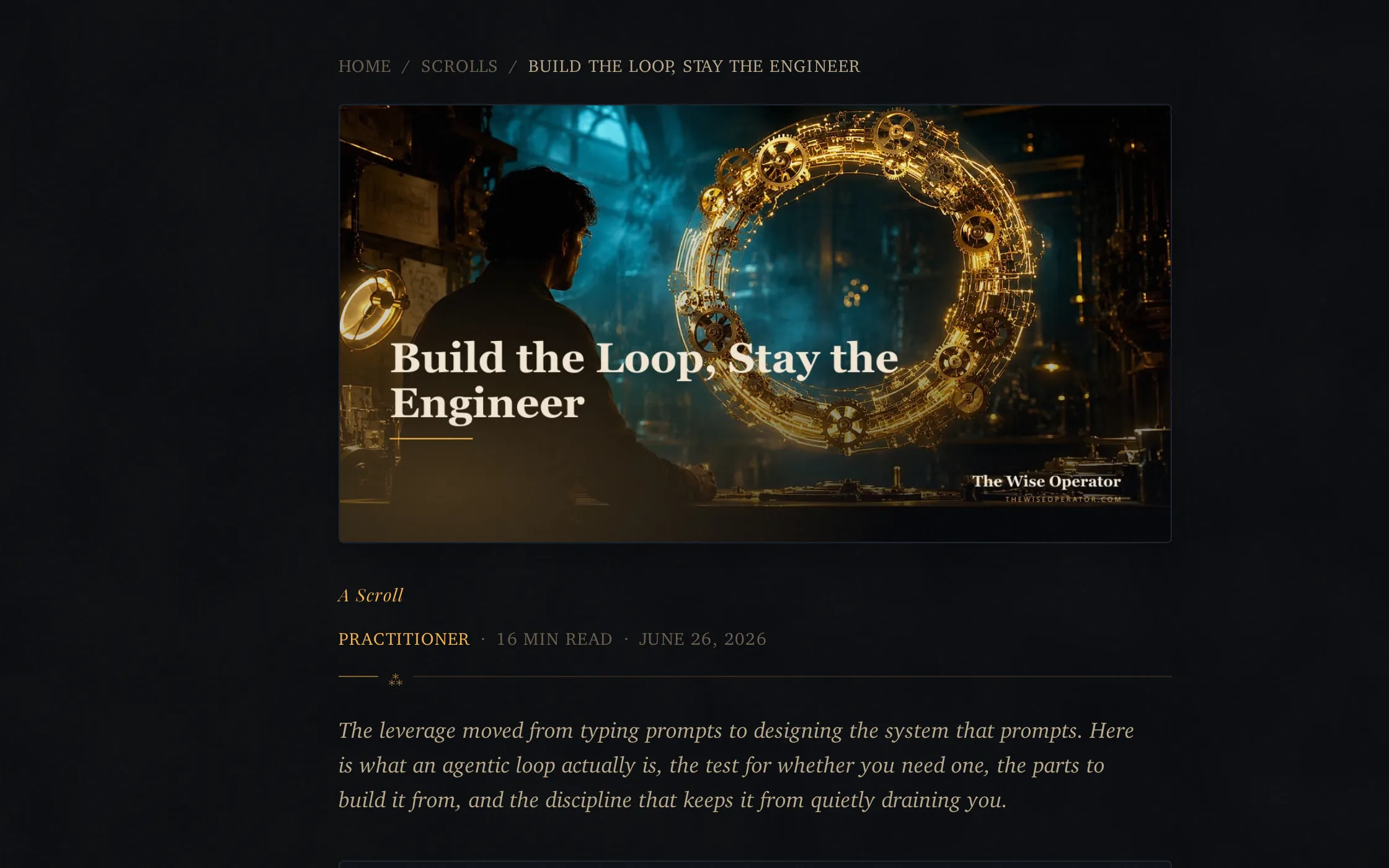 The Wise Operator: A scroll