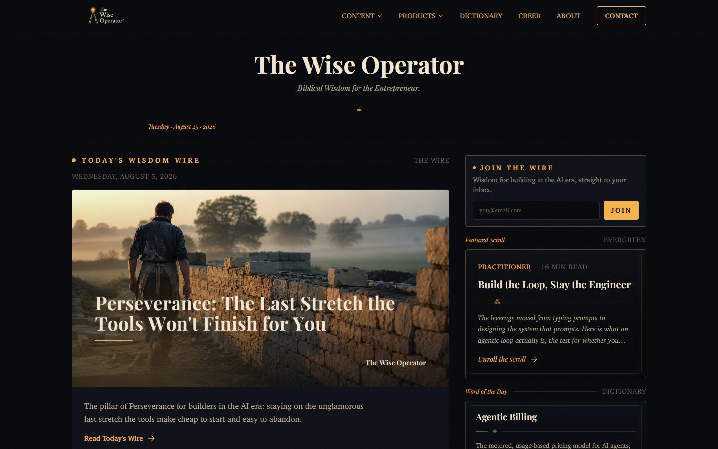 The Wise Operator: Home